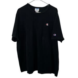 Champion T Shirt XXL Men Black Crewneck Short Sleeve Logos
